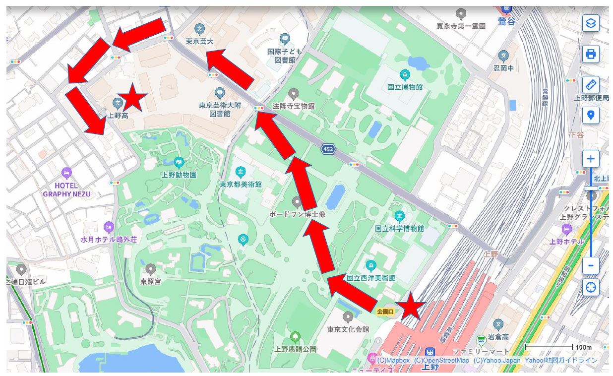 上野駅からのルート 1.JPG